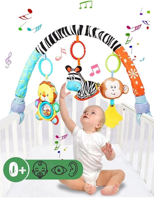 Pau1Hami1ton Baby Stroller Arch Toys, Car Seat Toys,Bouncer Toy Bar/Mobile for Bassinet,Adjustable Baby Hanging Toys Fit for Crib Bed,Stroller,Car Seat Gifts.S-19(Zebra)