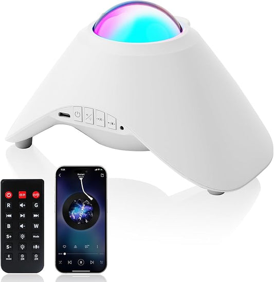 Galaxy Projector, Star Night Light Projector with Bluetooth Connection for Music and Timer and Remote Control for Kids Adults Bedroom Party Bar Decoration (White)