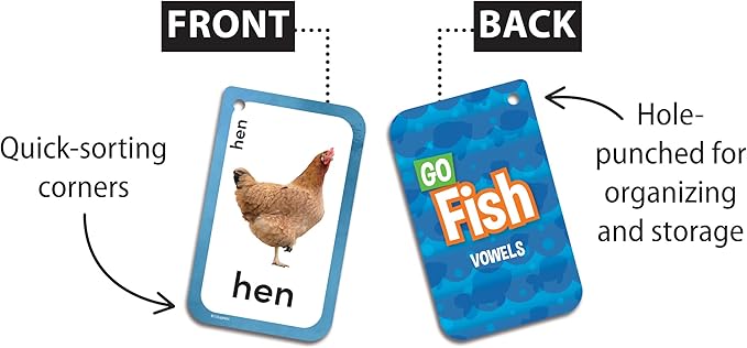 Teacher Created Resources Go Fish Vowels Flash Cards (EP62049), Medium