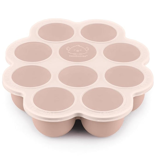 KeaBabies Silicone Food Freezer Trays with Lid, 2oz x 10 Pods Baby Food Storage Containers, Easy Puree Meal Prep, Breast Milk Silicone Freezer Molds, Dishwasher,Microwave Safe,BPA-Free Tray(Dusk)