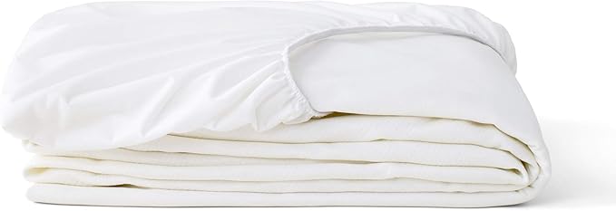 Tuft & Needle Full Mattress Protector - Waterproof, Liquid-Proof, Sleeps Quiet, Fitted Sheet Style, Soft and Comfortable, White