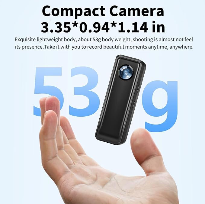 Body Camera 128GB, 4K 30FPS Action Camcorder, Hands Free Sports Camera with Magnetic Back Clip, Mini Body Cam POV Records with Audio and Video Recording for Traveling Cycling Vlogging