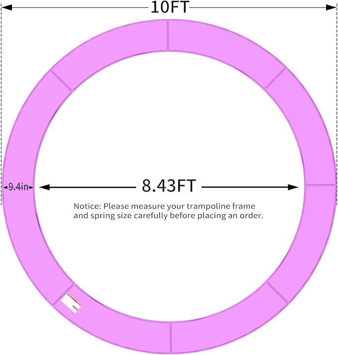 16FT/15FT/14FT/12FT/10FT Trampoline Safety Pad Replacement, Round Trampoline Spring Protection Cover, Fits 16FT/15FT/14FT/12FT/10FT Frames, Water-Resistant Trampoline Accessories