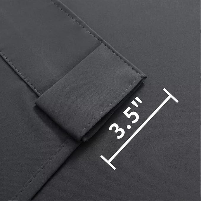 Joydeco 72 Inch Blackout Curtains for Bedroom, Thermal Insulated Black Out Curtains, Room Darkening Drapes for Living Room Window Rod Pocket Back Tab (W52 x L72 Inch, Dark Grey)