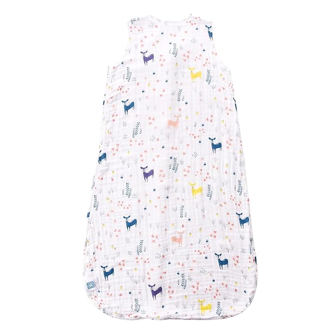 Toddler Sleep Sack for 2-4T Baby, Organic Cotton Wearable Blanket for Boys and Girls 0.5 TOG 2-Way Zipper Soft 4 Layers X-Large Deer