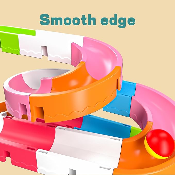 Baby Bath Toys for Toddler 1-3 3-5, Bathtub Shower Building Duck Toy, 43 PCS Slide Blocks Marble Run Toys for Kids 1 2 3 4 5 Years Old Toddler Boys and Girls