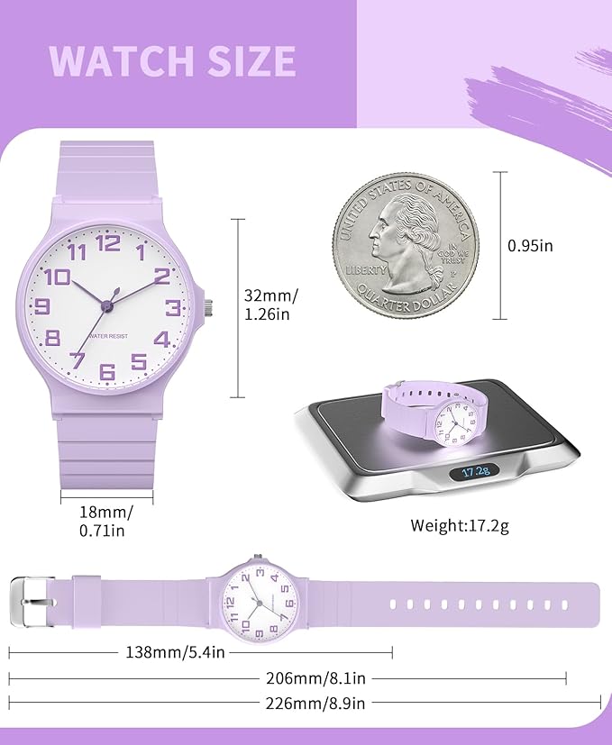 Kids Analog Watch Boys Girls, 30M Waterproof, Sports Watch for Boys, Easy to Read Children's Thin Dial Wrist Watches with Soft Band, for Ages 5-15 Kids Great Birthday Gifts Christmas Day