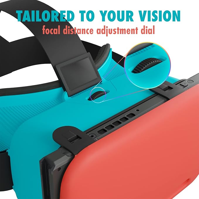 Orzly VR Headset Designed for Nintendo Switch & Switch OLED Console with Adjustable Lens for a Virtual Reality Gaming Experience and for Labo VR - Colour Pop - Gift Boxed Edition Tanami