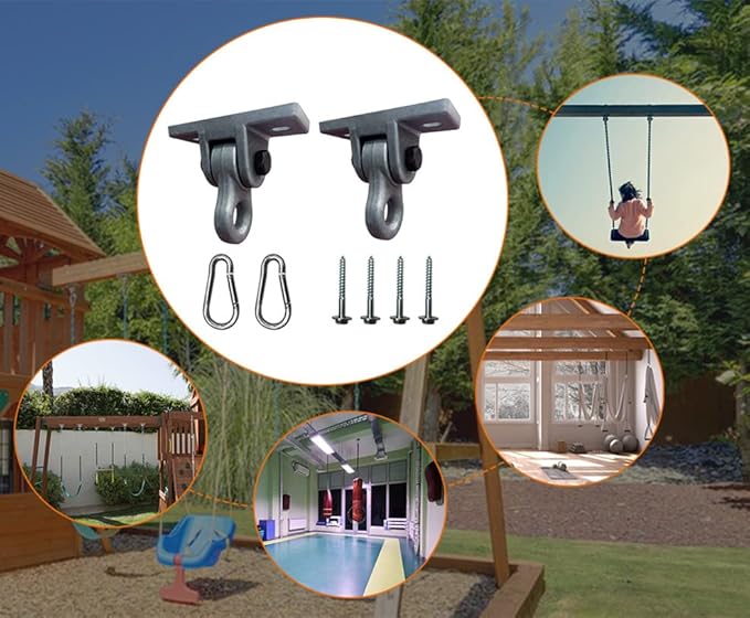 Heavy Duty Bronze Swing Hangers Screws Bolts Included Over 5000 lb Capacity Playground Porch Yoga Seat Trapeze Wooden Sets Indoor Outdoor (4 Pack)