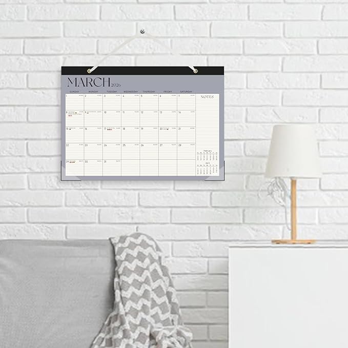 Desk Calendar 2025-2026, Monthly Desktop Large Calendar Runs Until December 2026-17" x 12" Desk Wall Planner for Family Office Teacher School, Blue