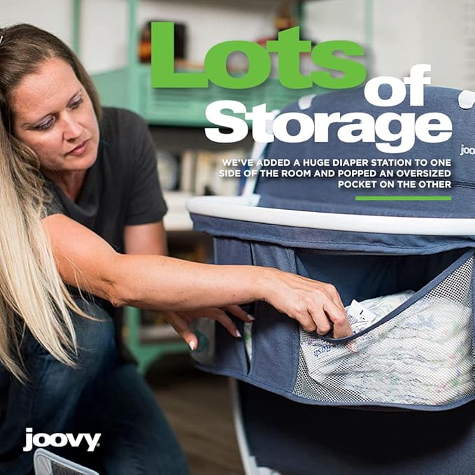 Joovy Room-Playard, Nursery Center, Bassinet, Changing-Table, Slate