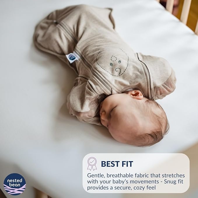 Nested Bean Air 6-in-1 Adaptable Baby Sleep Sack - Unweighted - Comfort & Safety for Natural Sleep, Preferred Arm Position Reduces Startle Reflex, Better for Baby, SM (13-18.5 lbs.) Sage