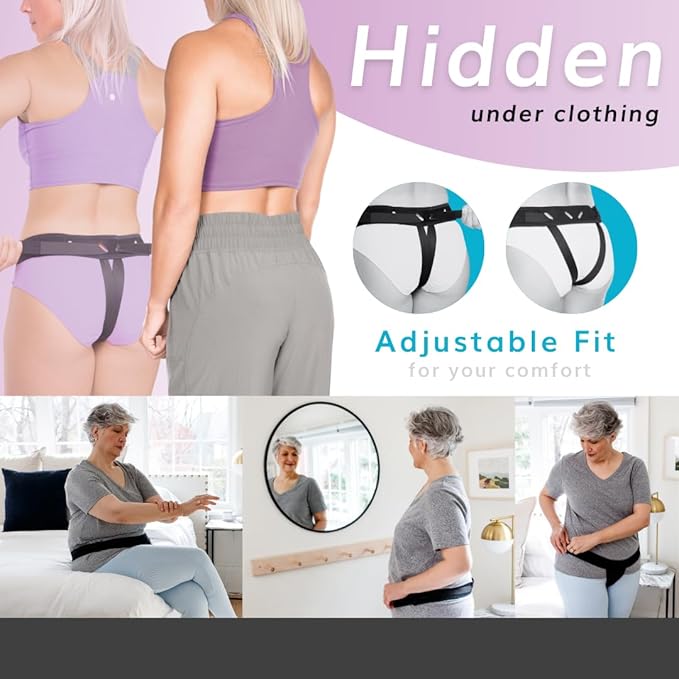 BraceAbility Pelvic Pro Support Belt - Patented, Original Prolapsed Uterus Brace for Women Treating Dropped Bladder, Uterine Prolapse, Vulvar Varicosities, Postpartum, Symphysis Pubis Dysfunction (L)