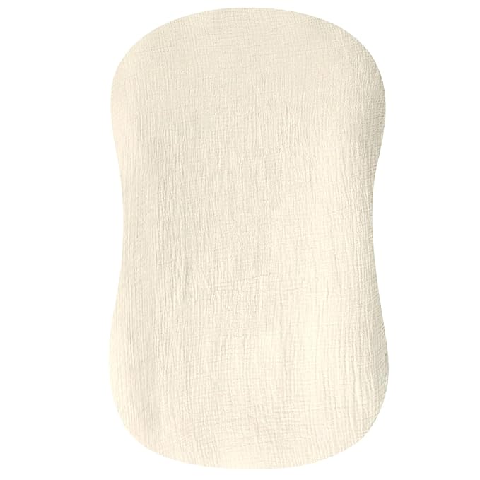 Hooyax Muslin Baby Lounger Cover 1 Pack, 100% Cotton Soft & Breathable Infant Lounger Covers Only for Newborn (Cream)