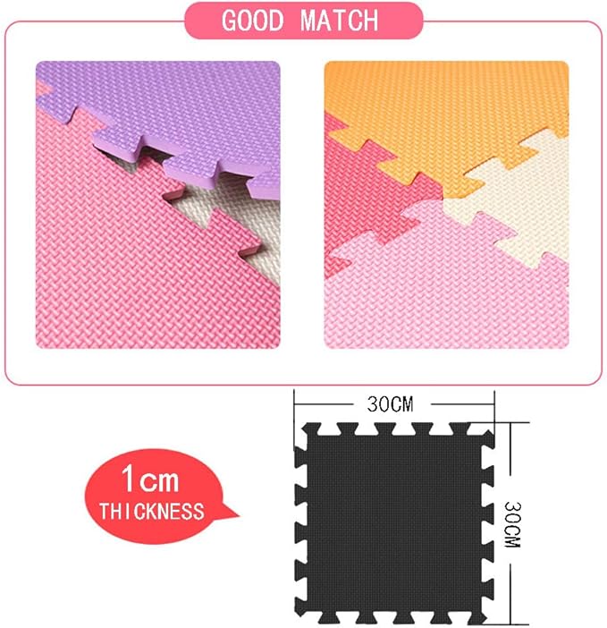 MQIAOHAM® 18 Pieces Puzzle Play Mats, Soft Baby Play Mat, Kids Interlocking Foam Floor Tiles, Toddlers Carpet Playmats G301018-101103111