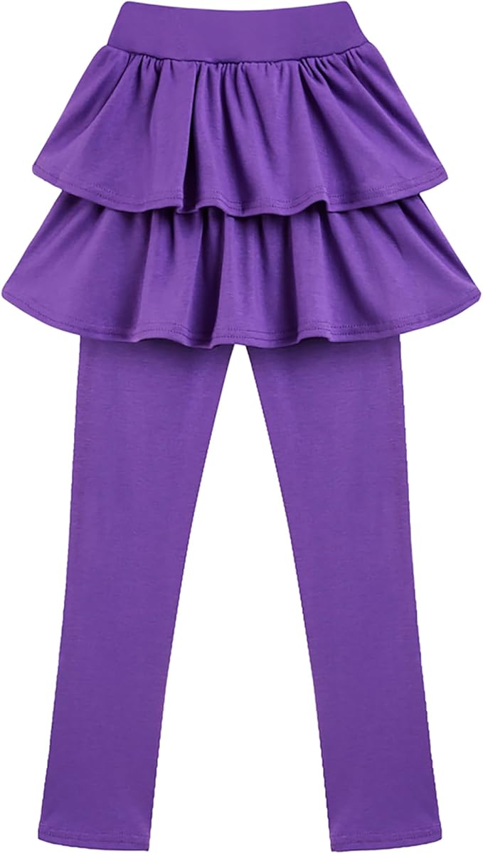 Girls School Uniform Pants Leggings with Skirts Stretch Warm Jegging 4-12 Years