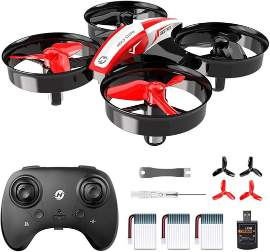 Holy Stone Mini Drone for Kids and Beginners RC Nano Quadcopter Indoor Small Helicopter Plane with Auto Hovering, 3D Flips, Headless Mode and 3 Batteries, Great Gift Toy for Boys and Girls, HS210 Red