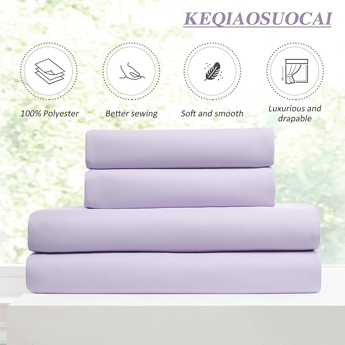 KEQIAOSUOCAI Pinch Pleated Lavender Blackout Curtains 63 Inches Long, Sound & Light Reducing Room Darkening Drape for Girl's Bedroom(Lavender, 2 Panels, W40 x L63)