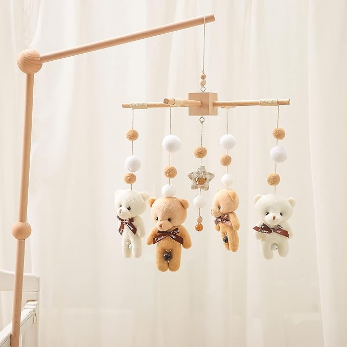 Updated Wooden Mobile Arm for Crib 30 inches- Baby Mobile Hanger for Crib Nursery Mobile Holder 360° Rotatable for Hanging Baby Mobiles Plush Dolls | Gift for Baby Shower & Nursery Decoration