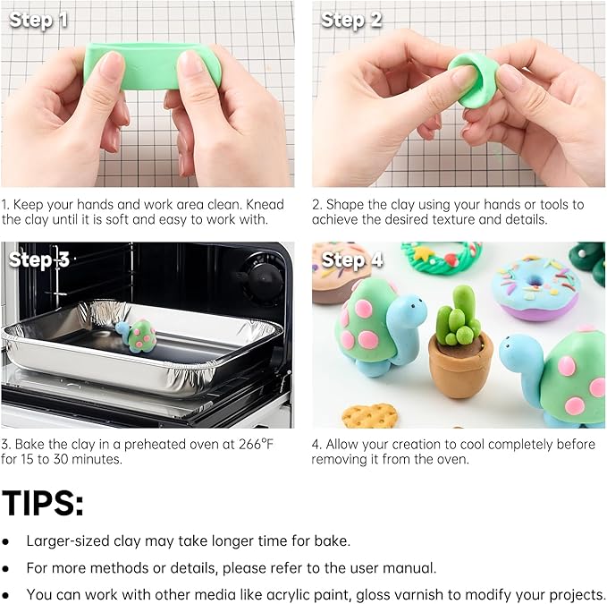 Shuttle Art Polymer Clay Kit - 60 Colors, 19 Tools, and 16 Accessories - Non-Toxic and Non-Sticky DIY Crafts for Kids and Adults