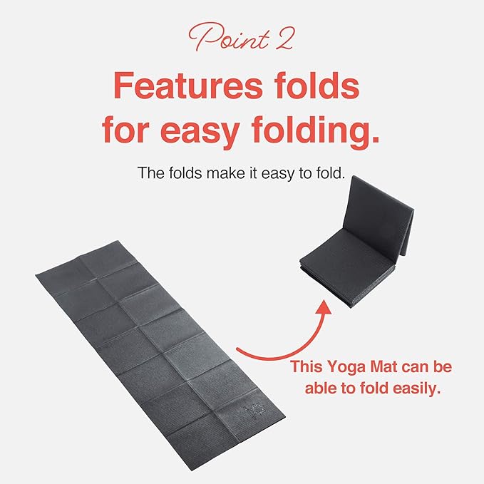 Folding Yoga Travel Pilates Mat Foldable Easy to Carry to Class Beach Park Tear resistant Travel Picnics 4mm Thick 9 Colors