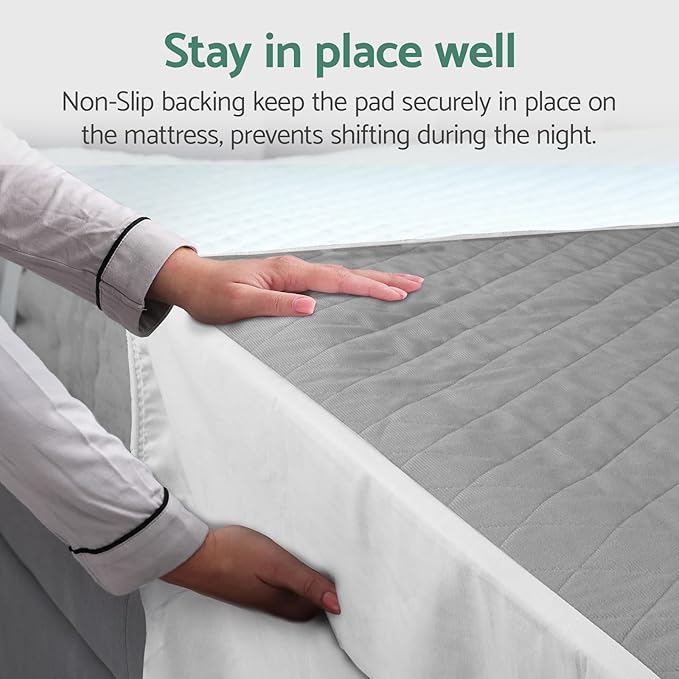 CoolShields Waterproof Bed Pads, 60" x 36" Washable Reusable Mattress Protector Bedwetting Pad for Incontinence