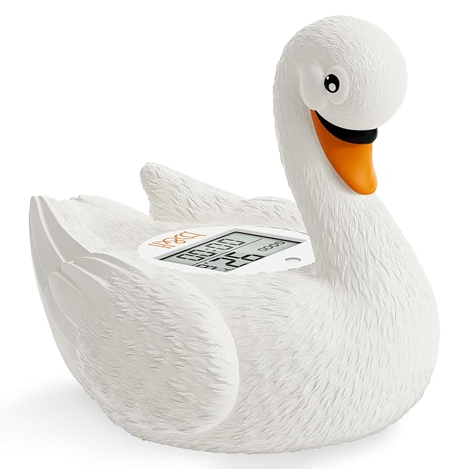 b&h Baby Bath Thermometer, Swan Digital Infant Safe Bath Thermometer - Reliable Temperature Readings - Easy to Read Screen- Shower Timer - Waterproof and Floats in Water, Newborn Must Haves