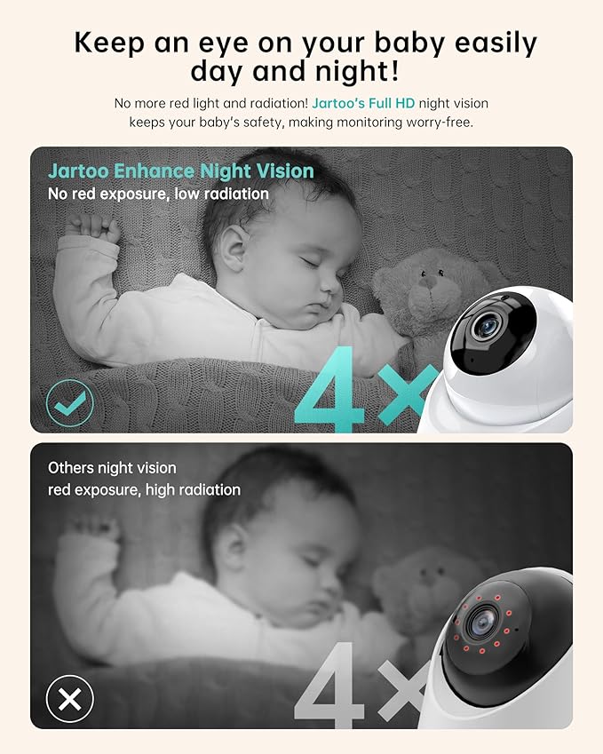 2K Video Baby Monitor with 2 Cameras and Audio, 3000ft Long Range Baby Monitor No WiFi, 5.5" Split Display, VOX - AI Cry Detect, ANR, IR Night Vision, 2-Way Audio, 6000mAh