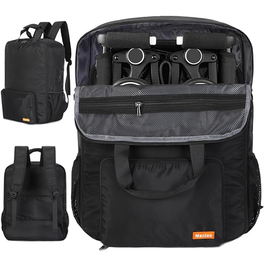 Mactso Stroller Travel Bag Compatible with GB Pockit Air Plus All Terrain and GB Pockit + All City, Lightweight Stroller Travel Backpack for Airplane (Black, L)