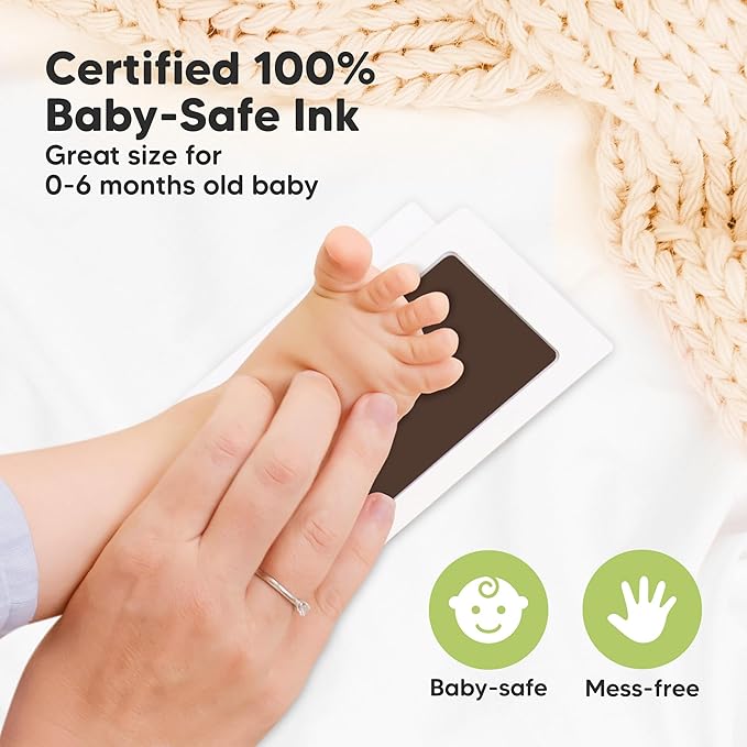 4-Pack Inkless Baby Hand and Footprint Kit - Mess Free Ink Pad for Newborn Keepsake, Dog Nose & Paw Print Kit, Clean Touch Ink Pad for Baby Hand & Footprints, Ideal New Mom Gifts (Midnights)