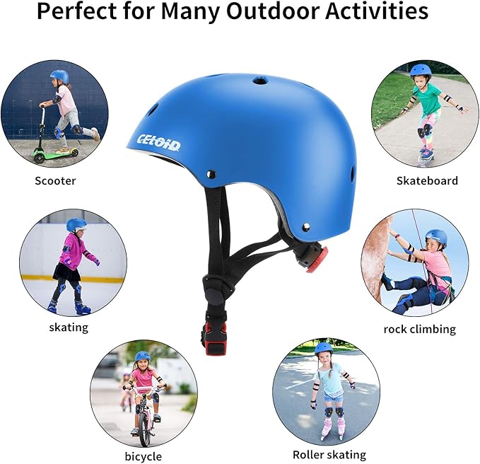 Kids Bike Helmet,Toddler Skateboard Helmets for Ages 2-3-5-8-14 Years Boys Girls，Adjustable Multi-Sport Bicycle Skateboarding Football Roller Skating Scooter Rollerblade Balance Bike Helmet