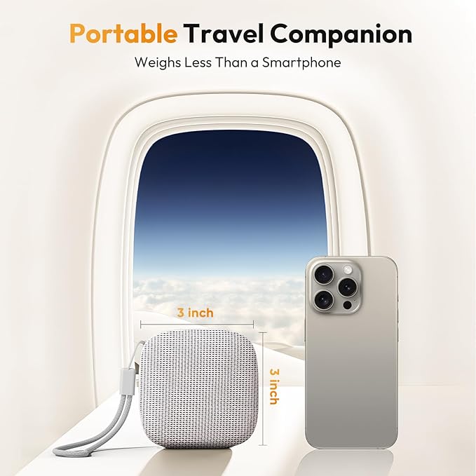 Portable Sound Machine for Travel, White Noise Sound Machine for Sleeping, 52-Hour Lasting Mini Noise Machine with 21 Quality Non-looping Sounds, Headphone Jack, Memory, Timer for Adults,Hotel (Khaki)