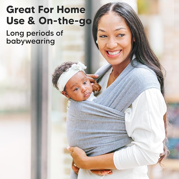 KeaBabies Baby Wrap Carrier - All in 1 Original Baby Carrier Newborn to Toddler Sling, Easy to Wear, Hands Free Bonding, Lightweight, Breathable Infant Wraps (Powder Blue)