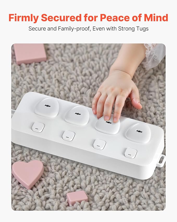 VEVOR Outlet Covers, 70 Pack, Plug Covers for Electrical Outlets, Secure Electric Socket Protector Caps with Shock Prevention, Easy Installation, Insulated ABS, for Home Wall Power Sockets, White