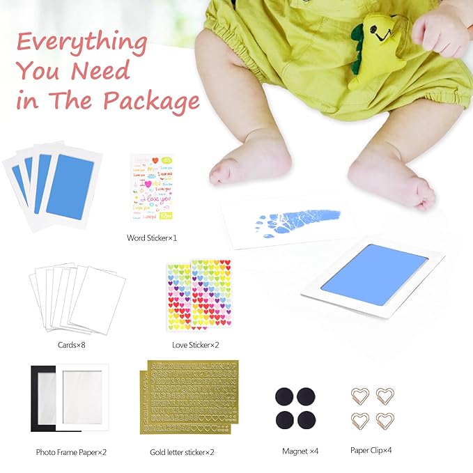 Inkless Baby Hand and Footprint Kit,Clean Touch Ink Pad for Baby Footprint Kit,No Mess Dog Paw Print Kit,DIY Footprint Ink for Baby Keepsake Gifts for Boys and Girls