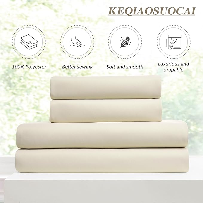 KEQIAOSUOCAI Pinch Pleated Curtains 108 Inches Long for Living Room 2 Panels Set Cream Beige, Luxury Modern Floor to Ceiling Curtains Room Darkening Thermal Window Drapes Decor 9 FT,40 Inch Wide