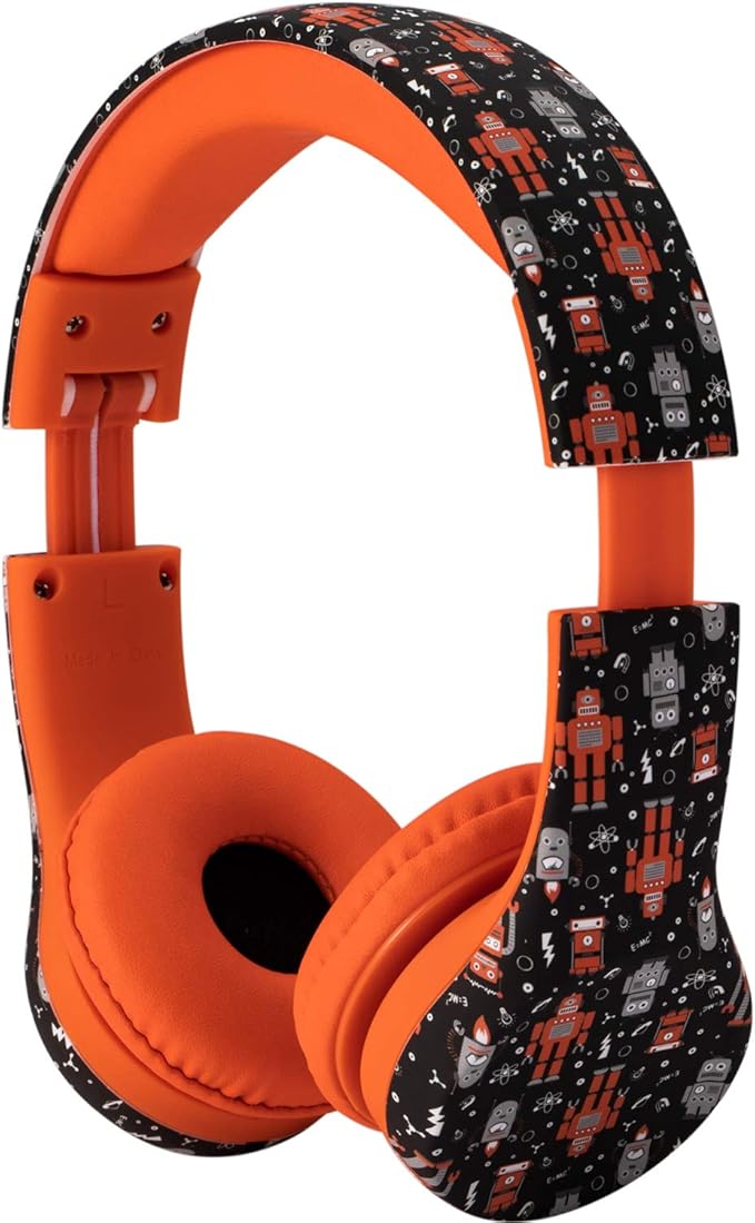 Snug Play+ Kids Headphones – Volume Limited 93dB for Safe Listening – Foldable, Durable Headphones for Toddlers, Boys & Girls – Tangle-Free Cord – Ideal for Travel, School, Tablets - Robots