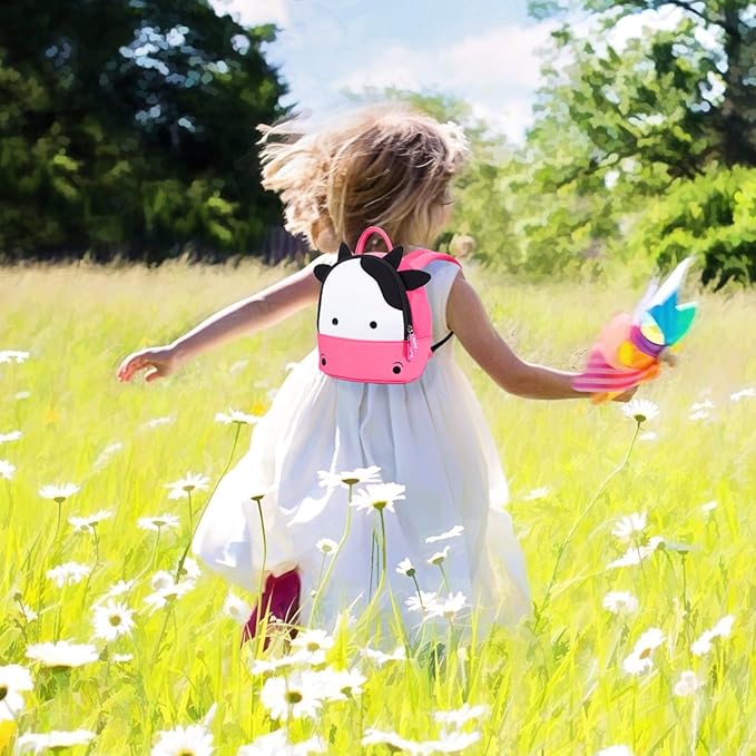 JiePai Cow Toddler Kids Backpack with Harness Leash for Boys Girls Age 1-3