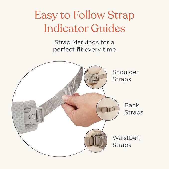 Ergobaby Omni Deluxe Baby Carrier Newborn to Toddler - Breathable Baby Carriers for Summer - All-Position Carrier with Enhanced Lumbar Support & Airflow (7-45 Pounds), Mesh, Natural Beige