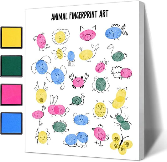 SHINCO Cute Teacher Appreciation Gift Fingerprint Art, Animal Fingerprint Art, Children's Creative Souvenirs, Children's Day DIY Souvenirs