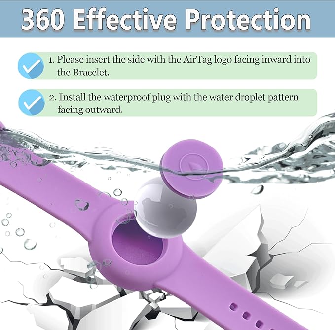 Waterproof Bracelet for AirTag Kids, Personalized Initial Letter Hidden Holder Compatible with Air Tag, Silicone Case for Airtag Adjustable Anti-Lost GPS Tracker for Toddler Child Elder, K