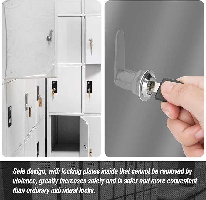Zoofen 4 Pcs Cabinet Locks with Keys 1-1/8" Long Cam Locks Keyed Different Rustproof Mailbox Locks,RV Locks,Drawer Locks Fits on 0.4" Max Panel Thickness