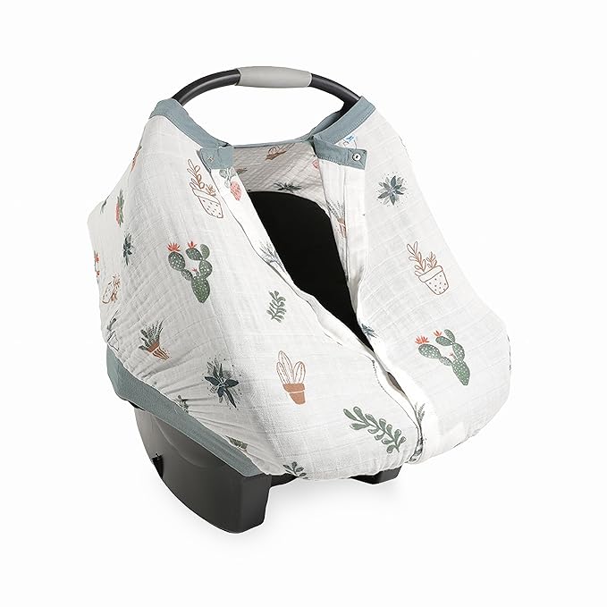 Little Unicorn Breathable Car Seat Canopy | Magnetic Closure Cover & Universal Fit | Protection & Privacy for Baby (Prickle Pots)
