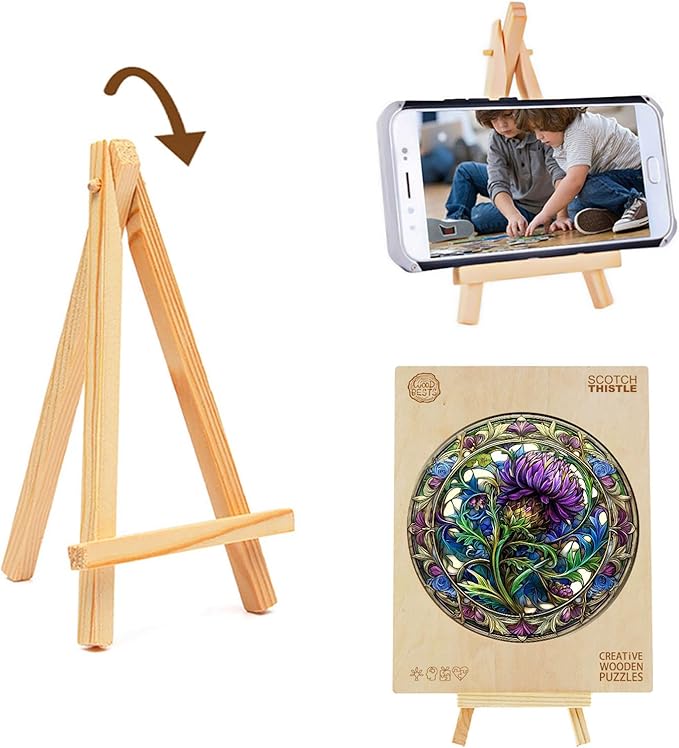 KAAYEE Wooden Jigsaw Puzzles-3D Visual Effect Scotch Thistle Wooden Puzzle Adult Unique Shape Wooden Puzzle Wooden Jigsaw Puzzle for Adult,Puzzle for Adults,Family Puzzles (M-11.4 * 11.4in-200pcs)