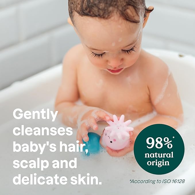 ATTITUDE Bubble Body Wash for Baby, EWG Verified, Dermatologically Tested, Plant and Mineral-Based, Vegan, Good Night, 16 Fl Oz