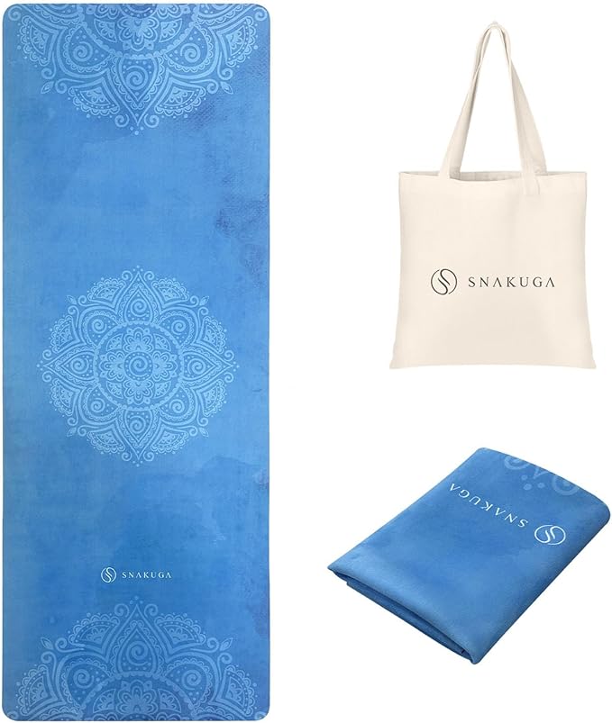 Travel Yoga Mat, Non Slip Exercise Suede Mat with Carry Bag, All-Purpose Fitness Mat with High Density Anti-Tear Surface for Women, Ideal for Pilates Workout (72'' x 24'' x 1.5mm Thick)