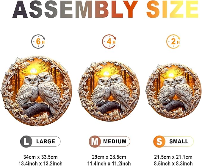 Wooden Puzzles for Adults - Couple Owl Wooden Jigsaw Puzzle - Unique Animal Shaped Wood Puzzles Adult - Creative Birthday Gift Family Game 200pcs