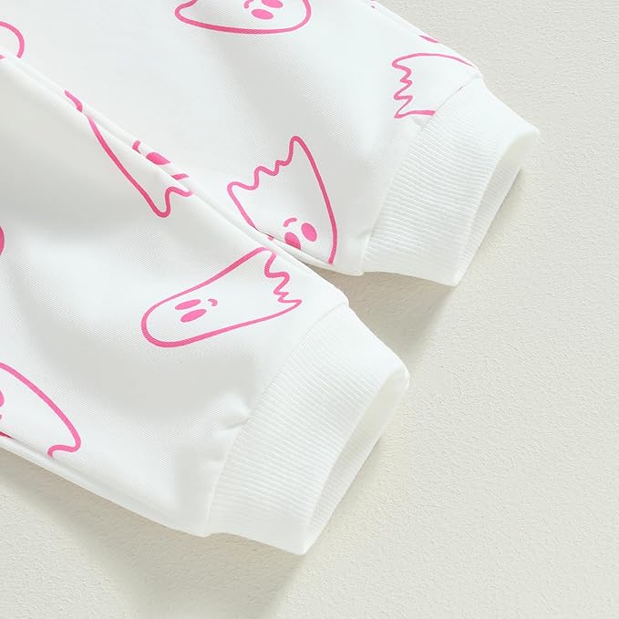 0-4T Toddler Boy Girl Halloween Outfit Fall Clothes Ghost Long Sleeve Sweatshirt Top Pants Baby Halloween Clothes