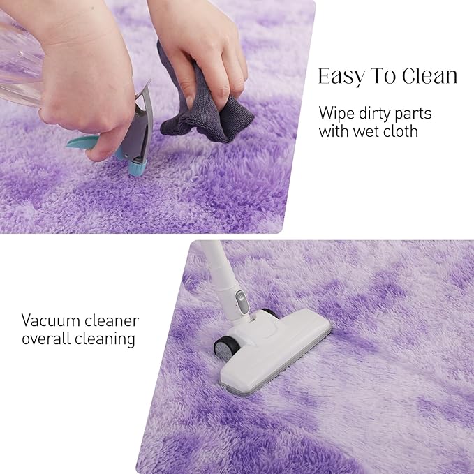 5x7 Area Rug, Luxury Rugs for Living Room, Ultra Soft Rugs for Bedroom, Non-Slip Indoor Carpet for Nursery, Kids Room, Playroom, Home Decor, Tie-Dyed Purple