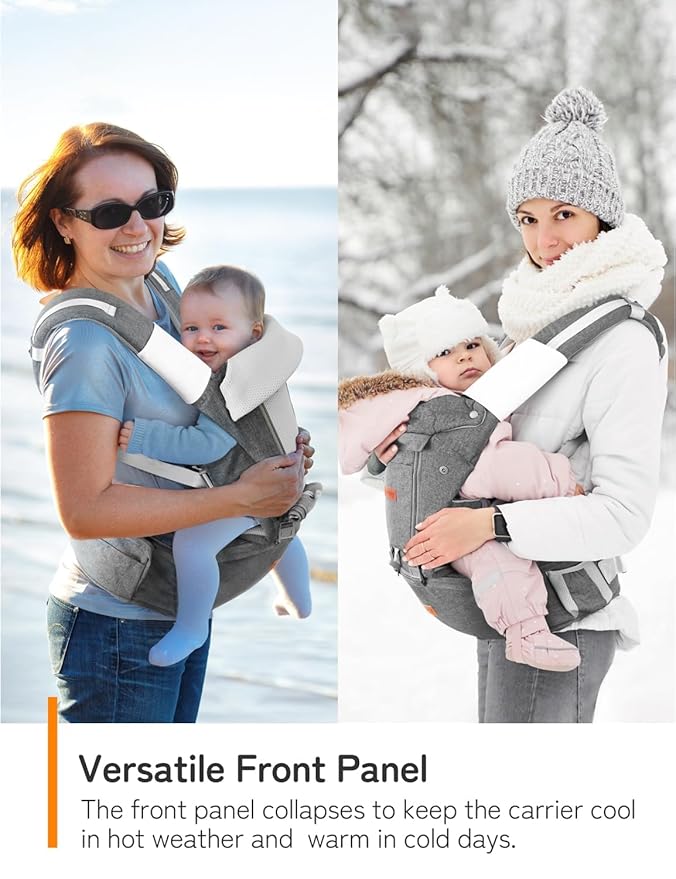 besrey Baby Carrier with Hip Seat Newborn to Toddler 9-in-1, Front Facing Baby Hip Carrier, Breathable Mesh for Moms & Dads, Forward Facing & Backpack Infant Holder (7-45 lbs)